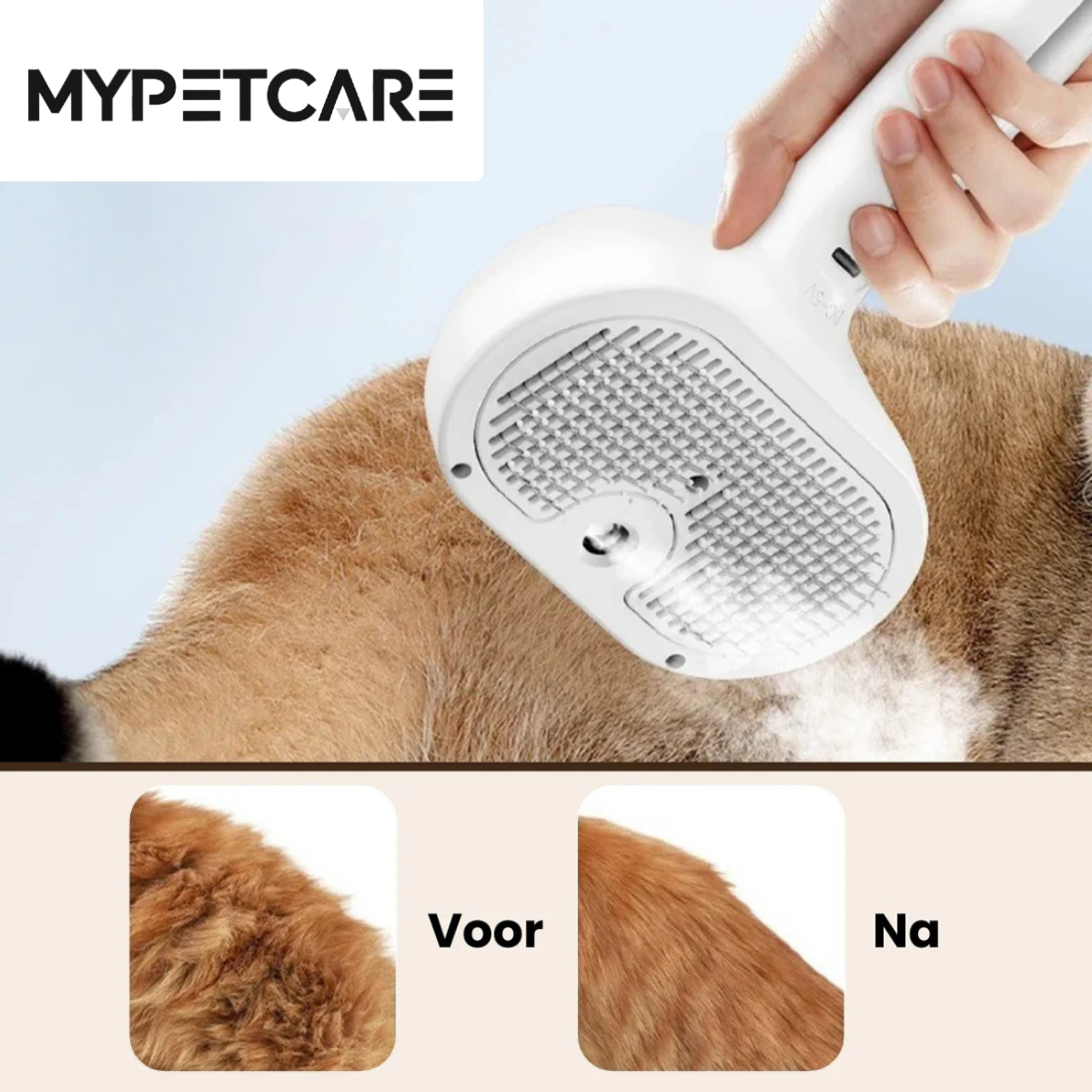 MyPetCare™ FluffyCare PRO – Elektrische Stoomborstel & Massagekam voor Honden & Katten